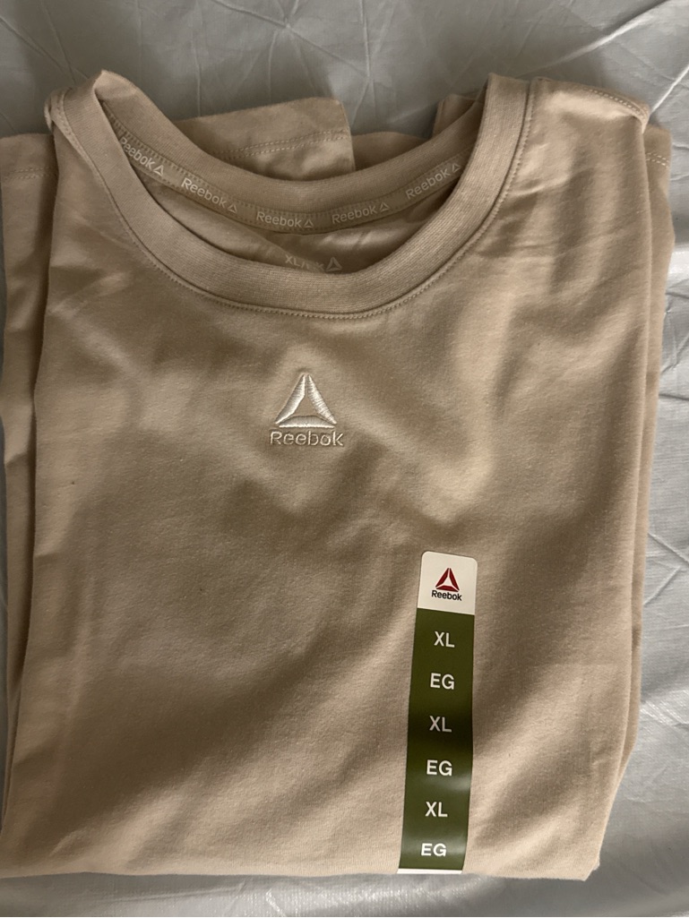 Reebok Sand Beige Embroidered Logo Tee
